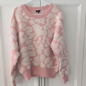 Debut Pink and Cream Textured Sweater